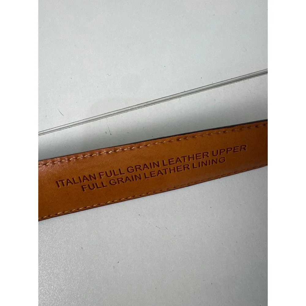 Italian Full Grain Leather Belt Men Size 34 Brown Casual